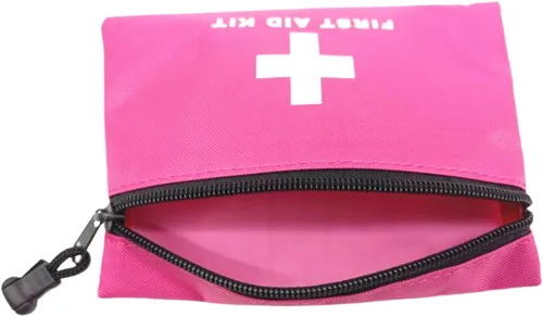 Miniatura 6 de Bolsa roja de primeros auxilios de emergencia, pequeña bolsa vacía de rescate de viaje para almacenamiento de primeros auxilios, bolsillo para rosa