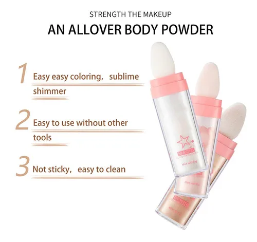 Miniatura 4 de Polvo de resaltado con purpurina, maquillaje para iluminar el rostro natural tridimensional en polvo para resaltador de mejillas.