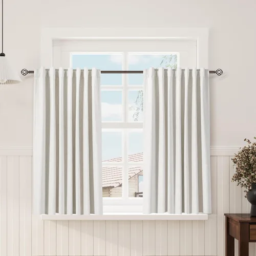 Miniatura 104 de Cortinas de lino 100% opacas para dormitorio, 102 pulgadas de largo, con pestaña trasera, bolsillo para barra, paneles acústicos con aislamiento