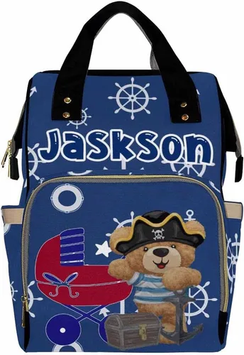 Miniatura 32 de Mochilas personalizadas con nombre personalizado para bebé, bolsa de pañales con monograma con bolsillos térmicos para adultos y niños, impermeable