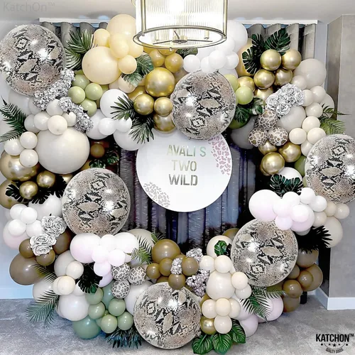 Miniatura 5 de KatchOn, Globos de serpiente para decoraciones de fiesta de serpientes, grandes de 22 pulgadas, paquete de 6, globos redondos 4D con estampado
