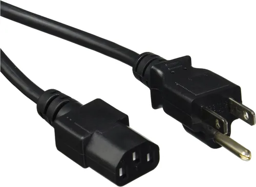 Miniatura 20 de Monoprice Cable de alimentación NEMA 5-15P a IEC 60320 C13, 18AWG, 10A/1250W, 125V, 3 clavijas, 1 pie, negro, paquete de 6
