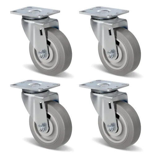 Miniatura 40 de Ruedas de Carretilla Ninoso, Juego de 4 Ruedas Industriales de Alta Resistencia de 4" con Capacidad de Carga de 1200 Libras, Ruedas para Carro