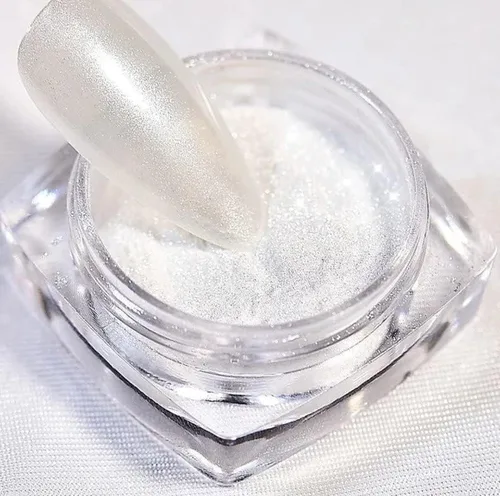 Miniatura 4 de Cre8tion - Polvo mágico de uñas cromado y perla blanca para arte de uñas, purpurina cromada en polvo brillante, uso profesional en salones