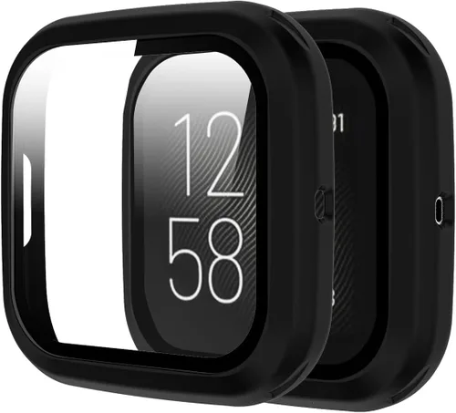 Rc-Z Funda protectora de pantalla para Fitbit Versa 2, protector de pantalla duro mate de policarbonato para reloj inteligente Fitbit Versa 2, color