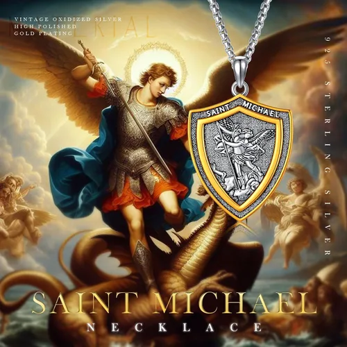 Miniatura 304 de Collar con colgante de plata de ley 925 con medalla de San Patrón, joyería religiosa para hombres y mujeres, con cadena de acero inoxidable 316L