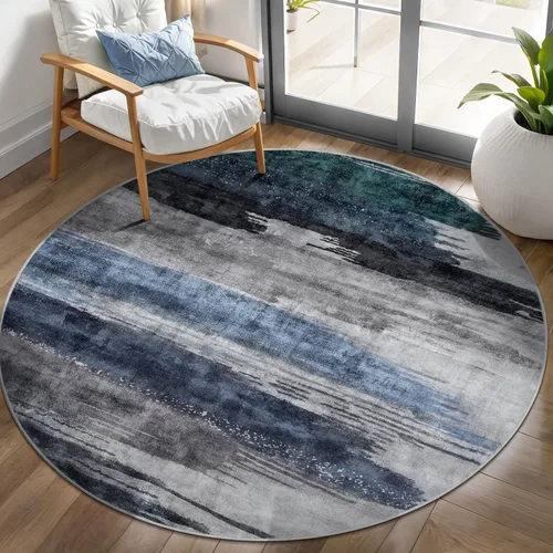 Miniatura 81 de Ciicool Alfombra de pasillo lavable de 2 x 6, alfombra moderna abstracta para pasillo, antideslizante, delgada, ligera, con estampado gris marino