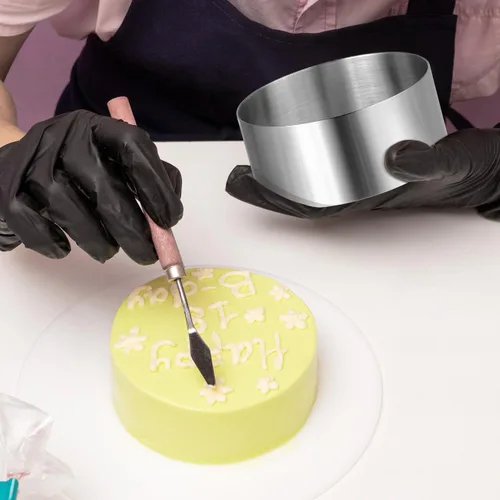 Miniatura 8 de Yardwe Juego de moldes para pasteles de 4 pulgadas, acero inoxidable, 1.96 pulgadas de altura, herramientas para hornear para galletas, mousse