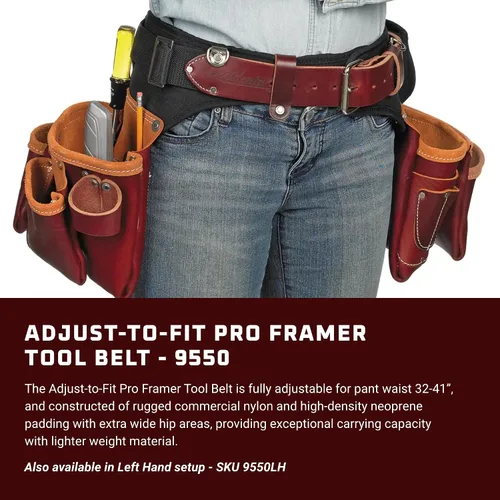 Miniatura 2 de Occidental Leather Cinturón de herramientas Pro Framer ajustable para ajustar, 21 bolsillos y portaherramientas, fabricado en Estados Unidos