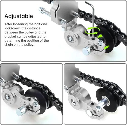 Miniatura 4 de Windance Ajustador Tensor de cadena para motocicleta Chopper ATV (negro) Self-adjusting torsion spring compensates chain stretch.Maintains correct