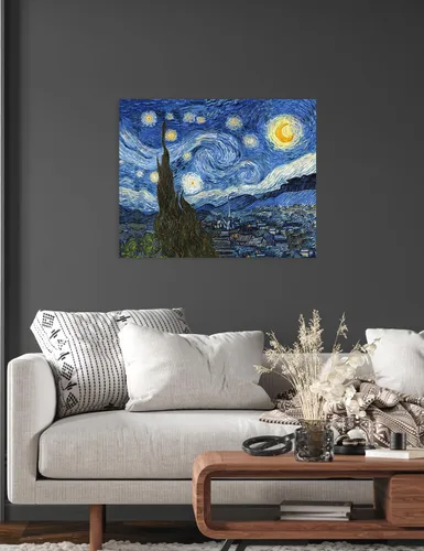 Miniatura 4 de Serie de pinturas de Vincent Van Gogh (favoritos). Reproducción de arte clásico de Van Gogh, impreso en lienzo Noche estrellada