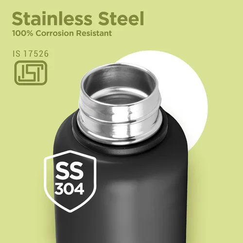 Miniatura 3 de Milton Aura 1000 Thermosteel Water Bottle, 24 Hr Hot and Cold I Leak Proof Lid, ISI Certified I Vacuum Insulated I for Office, Gym, School I