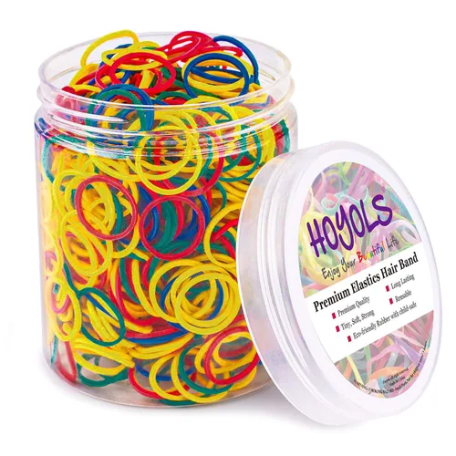 Miniatura 12 de HOYOLS Bandas de goma negras pequeñas de 1/2 pulgada para ligas para el cabello, elásticas, mini trenzas para bebés, niñas, bebés, niños, cabello