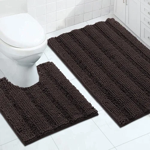 Miniatura 159 de Turquoize Alfombras de Baño de Chenilla Peludas Alfombra de Baño Antideslizante Gruesas Alfombras Peludas para Baño Chenilla Juego de Alfombra