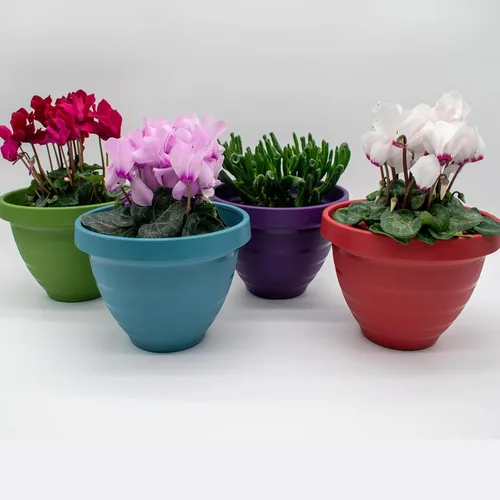 Miniatura 2 de The HC Companies Rings Maceta para Flores - Maceta de riego automático para hierbas y más – Maceta redonda ligera para exteriores e interiores