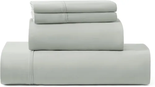 Miniatura 14 de UGG Juego de sábanas refrescantes de lujo de 4 piezas para cama King, con bolsillos profundos, ropa de cama prémium con 2 fundas de almohada, Blanco