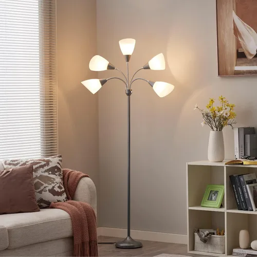 Miniatura 9 de HonoDing Medusa Lámparas de Pie Lámparas de Pie 5 Cabezales Luz de Lectura Ajustable Pantalla Grande Uso Bombilla E26 A19 Lámparas de Pie para Sala