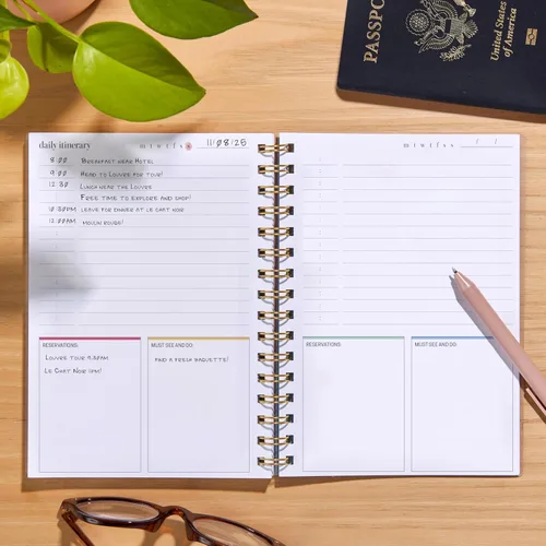 Miniatura 2 de Inspirado en Erin Condren Soar - Diario de viaje A5, planificador de vacaciones portátil y diario de viaje en uno, diseño de cubierta con diseño