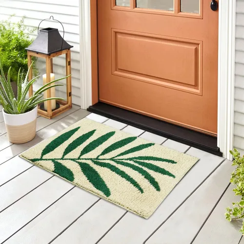 Miniatura 8 de Hi Space Alfombras de baño de 24 x 16 pulgadas con hojas para baño, antideslizante, lavable a máquina, suave, absorbente, bonita alfombra de baño