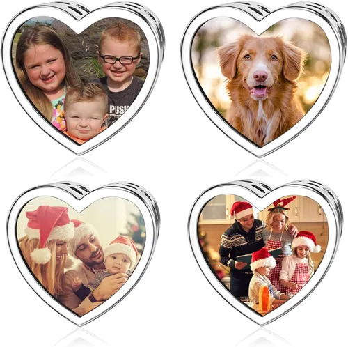 Miniatura 3 de PEIMKO Dije personalizado de plata de ley con diseño de corazón de flor de nacimiento y corazón de flor de nacimiento, pulsera de serpiente, regalo