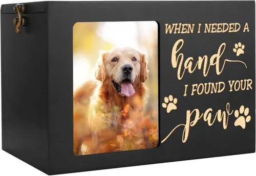Urnas conmemorativas para mascotas para cenizas de perro o gato, grandes urnas de funeral de madera para cremación con marco para fotos, caja