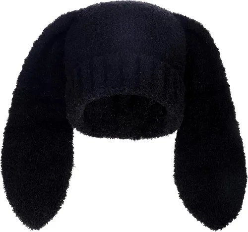 Fauxfur Y2k - Gorro de conejo para mujer, gorro de invierno cálido con diseño de calavera y pompón, sombrero holgado