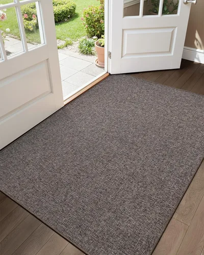 Miniatura 37 de Color&Geometry - Tapete para puerta delantera de 26 x 47 pulgadas, atrapador de suciedad con parte trasera de goma ultra antideslizante, perfil Caqui