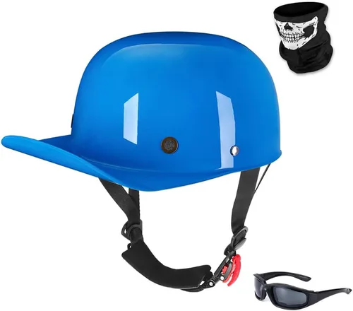 Casco abierto de estilo vintage para motocicleta, gorra de béisbol, medios cascos de estilo retro para hombre y mujer, para ciclomotor, Cap Jet,