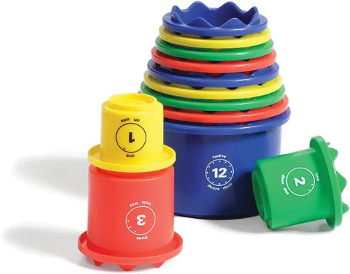 Discovery Toys Tazas Measure UP! | Juego educativo de apilamiento y anidación de 12 piezas numeradas | Aprendizaje impulsado por niños | Juguete