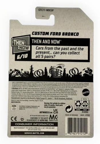 Miniatura 2 de Hot Wheels 2021, Ford Bronco Orange personalizado, entonces y ahora 6/10, 163/250