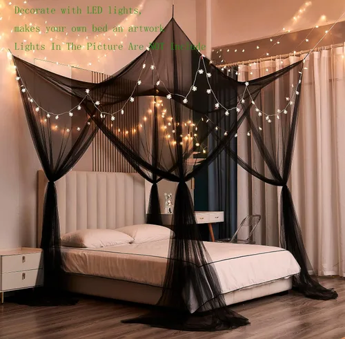 Miniatura 4 de Mengersi Dosel para Cama, Cortinas de Dosel para Cama, Cortinas de Cama para Camas Full Queen King, Red Mosquitera Cortinas de Cama para Patio