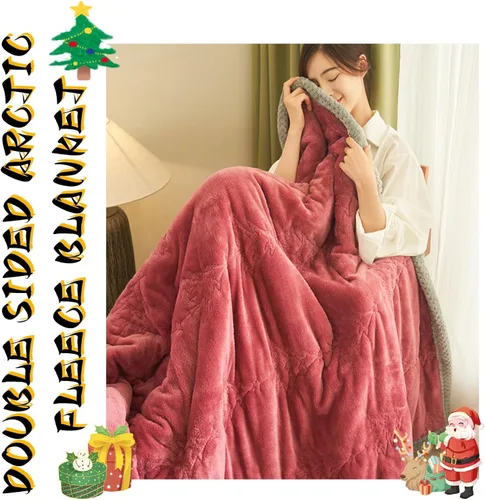 Miniatura 2 de Manta de Navidad tamaño King, suave felpa polar ártico, manta acolchada de fibra de soja con patrón de árbol de Navidad, manta de tres capas