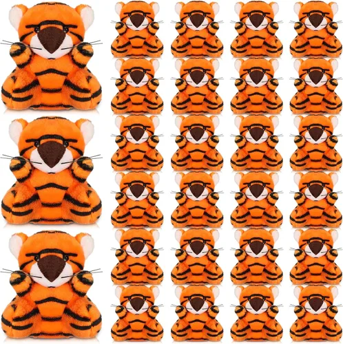 Miniatura 9 de Shappy 30 piezas de mini juguetes de guepardo de peluche, animales de peluche pequeños a granel para baby shower, safari, guardería, decoración
