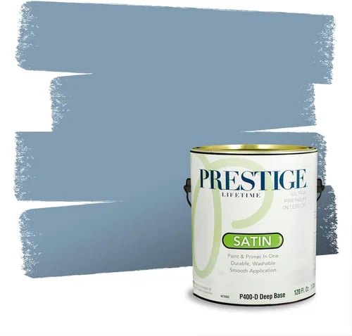 Miniatura 1234 de Pintura Exterior + imprimación PRESTIGE, todo-en-uno, 1 galón, acabado mate, color comparable al Valspar* Royal Gray* VS151-Gris real