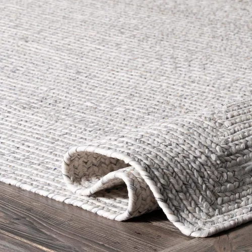 Miniatura 5 de nuLOOM Alfombra de Área Cuadrada Sólida Trenzada a Mano de 8 Pies para Interiores/Exteriores, Apta para Mascotas, Alto Tráfico, Resistente a