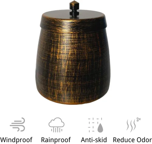 Miniatura 2 de Cenicero, Cenicero Grande para Exteriores con Tapa, Cenicero para Patio Exterior, de Acero Inoxidable, Resistente al Viento, Sin Humo, para Balcón