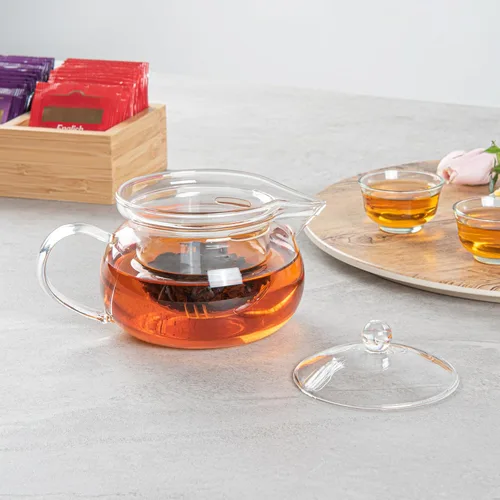 Miniatura 7 de Restaurantware Forma - Tetera de vidrio de 17 onzas, 1 tetera de vidrio de doble pared, no se astilla, reutilizable, de vidrio transparente, doble