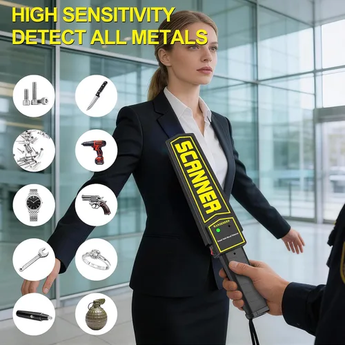 Miniatura 2 de RANSENERS Varita detector de metales portátil, varita de seguridad, alertas de sonido y vibración ajustables portátiles, detecta todos los productos