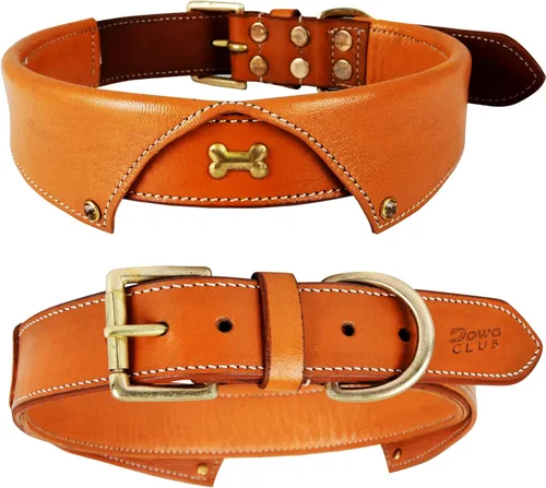 Miniatura 13 de Collar de perro de cuero para perros medianos, marrón, 1 pulgada de ancho, cuero genuino de grano completo, resistente con acolchado interior suave