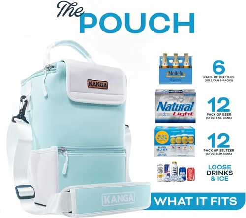 Miniatura 3 de Bolsa enfriadora aislada Kanga - Bolsa enfriadora suave - Enfriador de bebidas para 6 o 12 latas de cerveza y seltzer - Enfriador aislado a prueba
