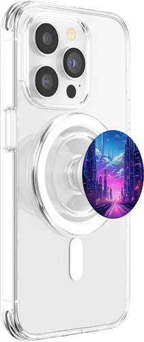 Miniatura 3 de Synthwave City At Night Vaporwave Retrowave PopSockets MagSafe PopGrip for iPhone