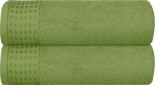 Miniatura 34 de GLAMBURG Juego de 2 toallas de baño de gran tamaño 100% algodón, 28 x 55 pulgadas, ultra suaves, altamente absorbentes, compactas, de secado rápido