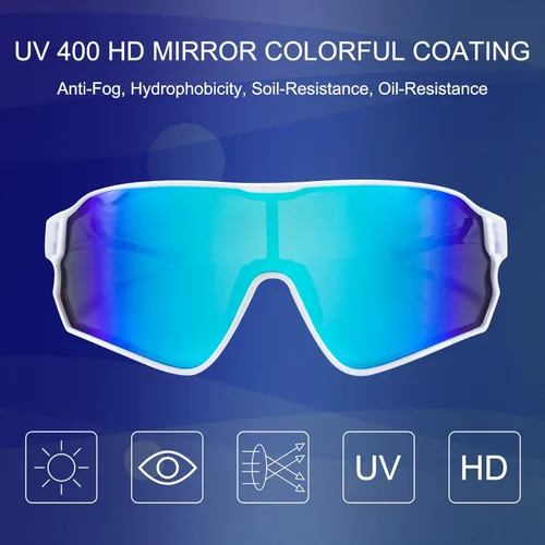 Miniatura 3 de ROCKBROS - Lentes de sol de ciclismo para mujeres y hombres, polarizados, con protección ultravioleta Blanco azul