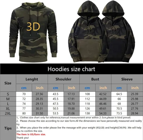 Miniatura 6 de LBL - Sudadera con capucha para hombre, de mezcla suave, con bolsillo tipo canguro