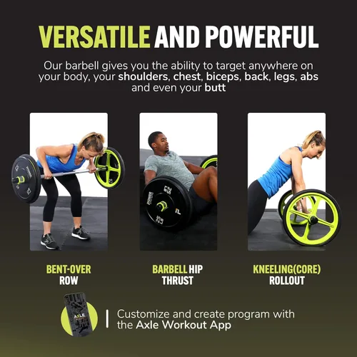 Miniatura 2 de AXLE Home Gym Workout Barbells - Barbell Weight Set for Strength Training, Collapsible Equipment for Indoor & Outdoor Workouts for Men, Women, and