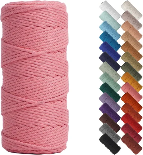 Miniatura 10 de NOANTA - Cuerda de macramé color beige natural, 1/8 pulgadas (3 mm) x 109 yardas (100 metros), cuerda de algodón colorido para colgar en la pared