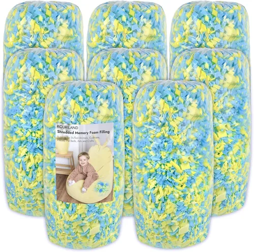 Miniatura 16 de Relleno de puf de 5 libras, repuesto de espuma viscoelástica triturada con gel de enfriamiento, relleno de espuma suave y de alta resistencia
