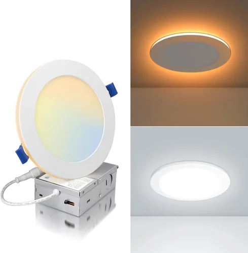 Miniatura 12 de ECOELER Iluminación LED empotrable de 6 pulgadas con caja de conexiones, 12 W, 1100 lm, 3000 K, luz de techo LED regulable, luces sin lata de alto