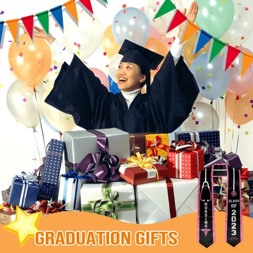 Miniatura 7 de Batorkpl Estola de graduación para enfermeras, fajín de graduado de enfermería, ideal para regalo de graduación de clase de 2023