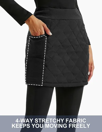 Miniatura 3 de JACK SMITH Falda acolchada acolchada para mujer, con aislamiento, para nieve, senderismo, correr, golf, cremallera en ambos sentidos